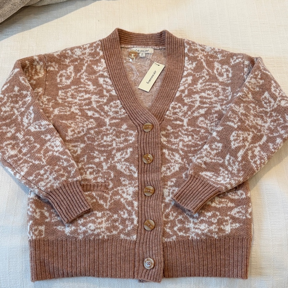 Francesca's Collections Tan and Cream Cardigan Sweater